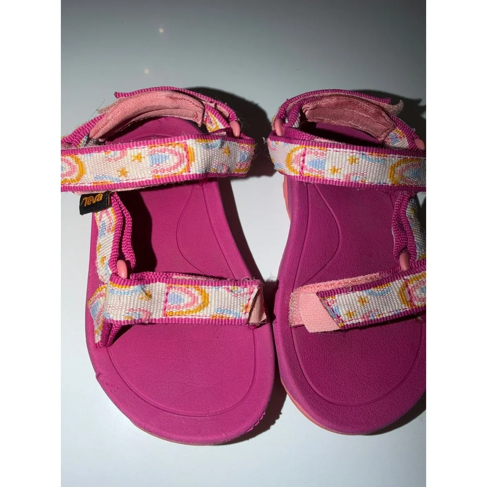 Teva Hurricane XLT 2 Toddler Pink Rainbow Star Sport Sandals 1019390T Size 6T